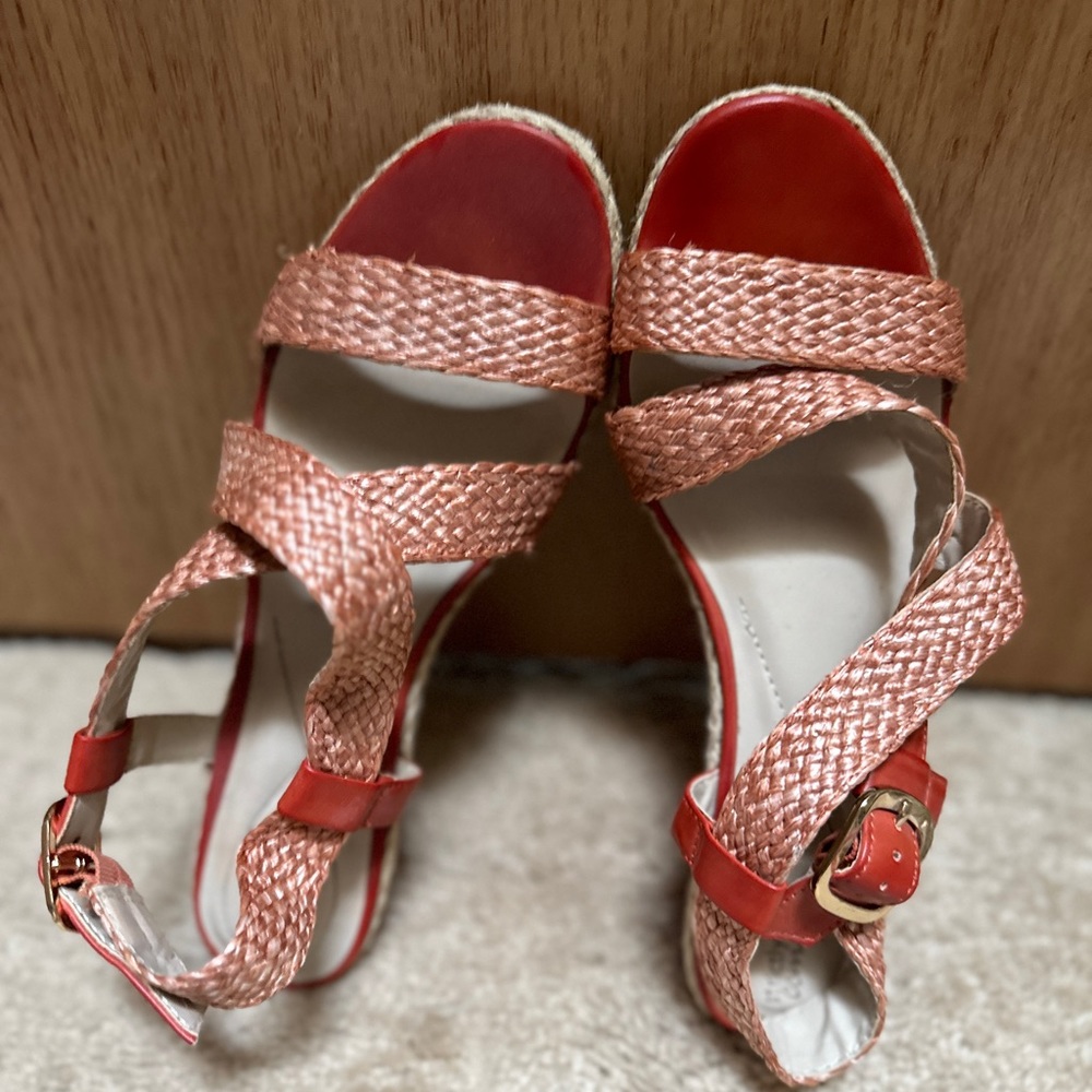 Orange wedge Sandals